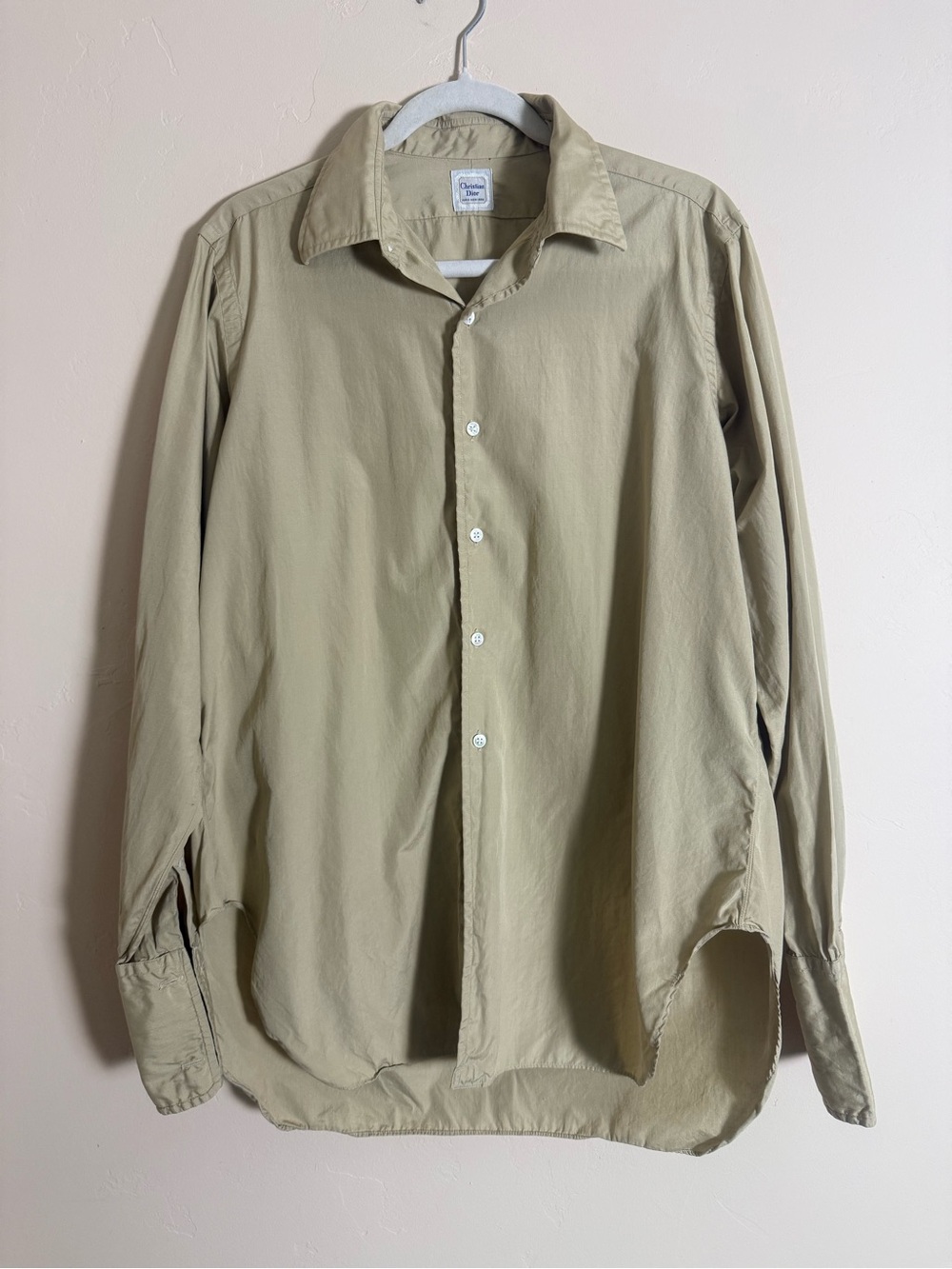 Vintage Christian Dior Classic Button-Down Shirt in Khaki